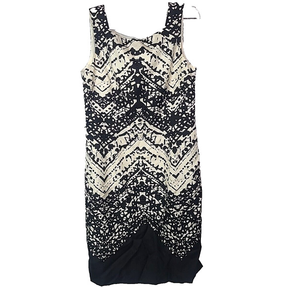 Talbots Dresses & Skirts - Talbots Black Geometric Pure Silk Sleeveless Sheath Lined Dress Womans Size 12